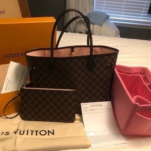 Louis Vuitton Neverfull MM Ebene Rose Ballerine